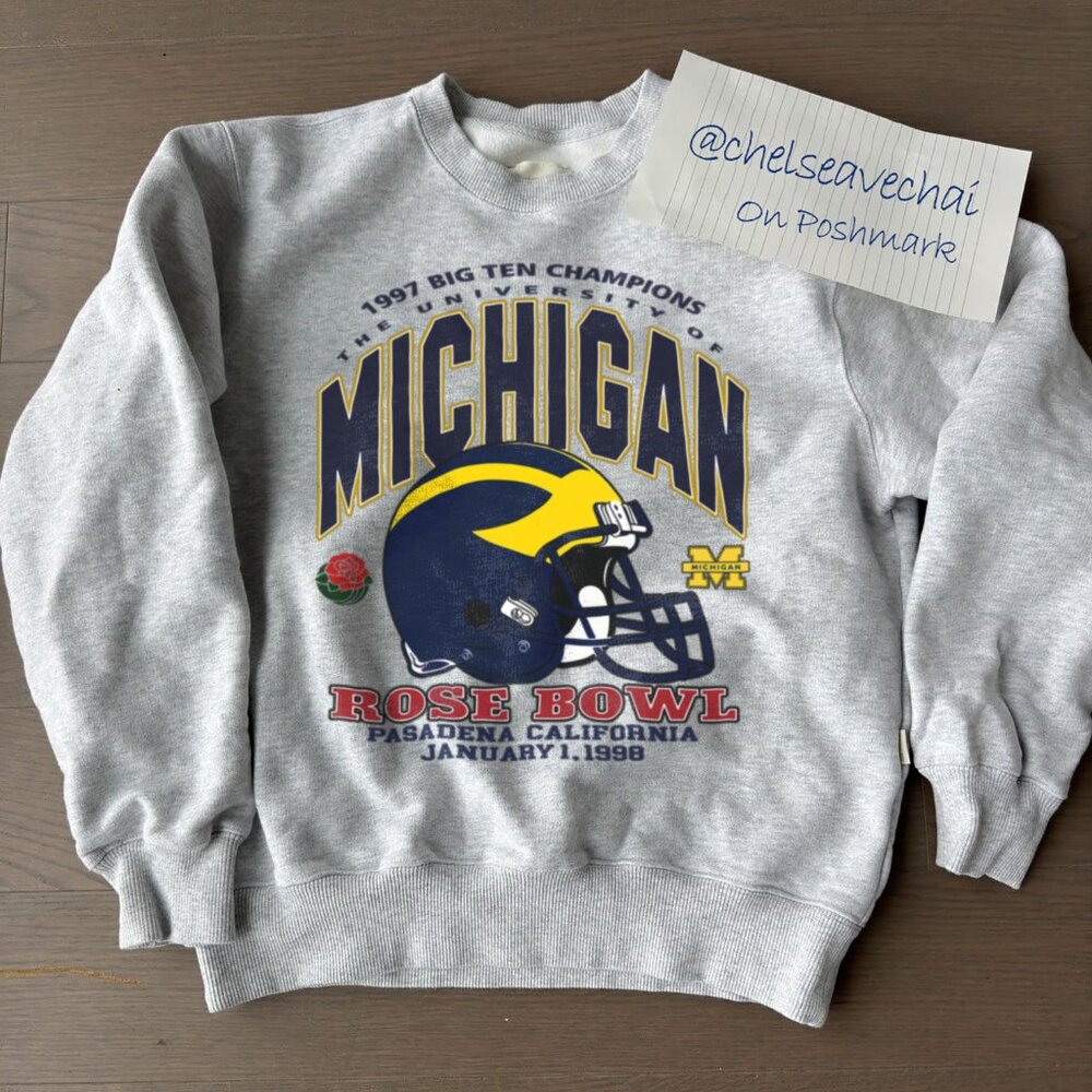 Vintage 1997 Big Ten Champions Rose Bowl Michigan Wolverines Football Sweatshirt